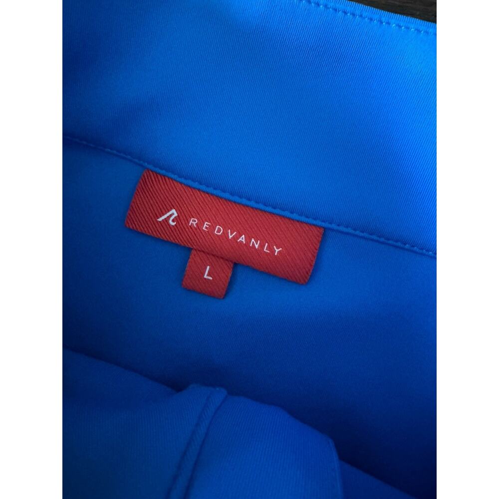Redvanly Sweatshirt Sweater Mens Large Sevres 1/4 Zip Bridgestone Golf Blue - Picture 5 of 10